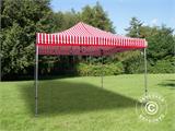 Faltzelt FleXtents Xtreme 50 4x4m Gestreift, mit 4 Seitenwänden