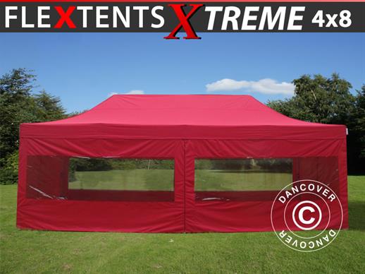 Namiot Ekspresowy FleXtents Xtreme 50 4x8m Czerwony, mq 6 ściany boczne