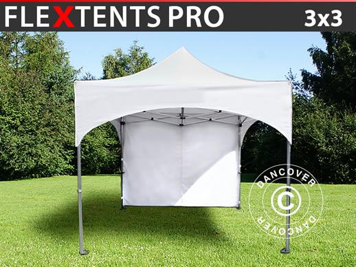 Vouwtent/Easy up tent FleXtents PRO "Arched" 3x3m Wit, inkl. 4 Zijwanden