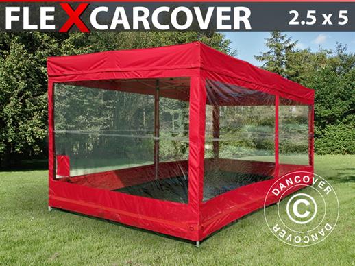 Folding garage FleX Carcover, 2.5x5 m, Red