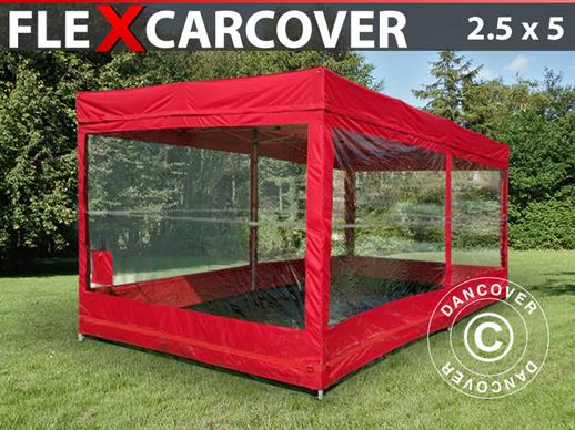 Kokkupandav garaaz, FleX Carcover, 2,5x5m, Punane