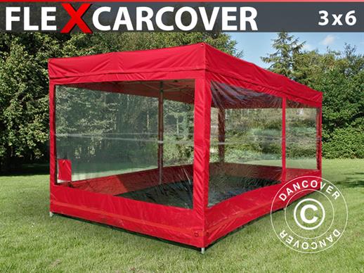 Garagem dobrável, FleX Carcover, 3x6m, Vermelho