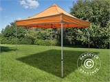 Vouwtent/Easy up tent FleXtents PRO Werktent 3x3m Oranje Reflecterend, inkl. 4 Zijwanden