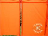 Gazebo pieghevole FleXtents PRO, Tenda da lavoro 3x3m Arancione Riflettente, inclusi 4 fianchi