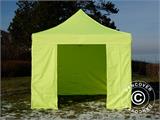 Gazebo pieghevole FleXtents PRO 3x3m Giallo Fluo/verde, inclusi 4 fianchi