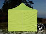 Tente pliante FleXtents PRO 3x3m Néon jaune/vert, avec 4 cotés