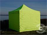 Tente pliante FleXtents PRO 3x3m Néon jaune/vert, avec 4 cotés