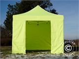 Tente pliante FleXtents Xtreme 50 3x3m Néon jaune/vert, avec 4 cotés