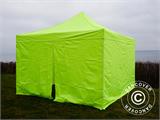 Vouwtent/Easy up tent FleXtents PRO 4x4m Neon geel/groen, inkl. 4 Zijwanden