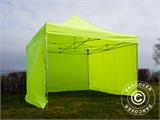 Pop up gazebo FleXtents PRO 4x4 m Neon yellow/green, incl. 4 sidewalls