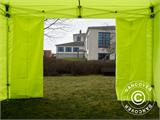 Tente pliante FleXtents PRO 4x4m Néon jaune/vert, avec 4 cotés