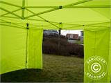 Tente pliante FleXtents PRO 4x4m Néon jaune/vert, avec 4 cotés