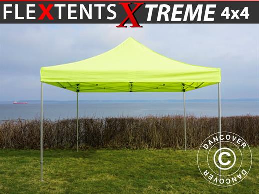 Saliekamā nojume FleXtents Xtreme 50 4x4m Neona dzeltens/zaļš