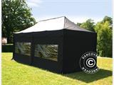 Faltzelt FleXtents PRO 2,5x5m Schwarz, mit 6 Seitenwänden