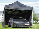 Tente Pliante FleXtents PRO 2,5x5m Noir, avec 6 cotés