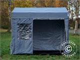 Faltzelt FleXtents PRO Trapezo 2x3m Grau, mit 4 Seitenwänden