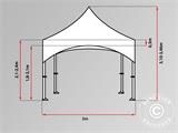 Faltzelt FleXtents PRO "Arched" 3x6m Weiss, mit 6 Seitenwänden