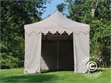 Vouwtent/Easy up tent FleXtents PRO "Morocco" 3x6m Latte, inkl. 6 zijwanden