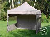 Vouwtent/Easy up tent FleXtents PRO 3x3m Latte, inkl. 4 Zijwanden