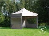 Tente pliante FleXtents PRO 3x3m Latte, avec 4 cotés