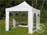 Tente pliante FleXtents PRO Vintage Style 3x3m Blanc, avec 4 cotés