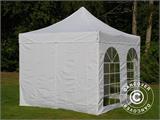 Faltzelt FleXtents PRO Vintage Style 3x3m Weiß, mit 4 Seitenwänden