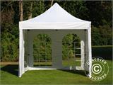 Tente pliante FleXtents PRO Vintage Style 3x3m Blanc, avec 4 cotés