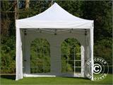 Tente pliante FleXtents PRO Vintage Style 3x3m Blanc, avec 4 cotés