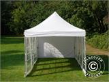 Tente Pliante FleXtents PRO Vintage Style 3x6m Blanc, avec 6 cotés