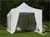 Faltzelt FleXtents PRO Vintage Style 3x6m Weiß, mit 6 Seitenwänden