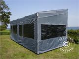 Snabbtält FleXtents PRO Trapezo 3x6m Grå, inkl. 4 sidor