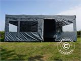 Faltzelt FleXtents PRO Trapezo 3x6m Grau, mit 4 Seitenwänden