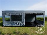 Vouwtent/Easy up tent FleXtents PRO Trapezo 3x6m Grijs, inkl. 4 Zijwanden