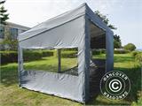 Snabbtält FleXtents PRO Trapezo 3x6m Grå, inkl. 4 sidor