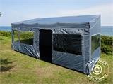 Tenda Dobrável FleXtents PRO Trapezo 3x6m Cinza, incl. 4 paredes laterais