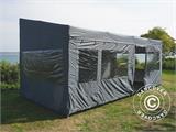 Tenda Dobrável FleXtents PRO Trapezo 3x6m Cinza, incl. 4 paredes laterais