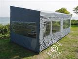 Tente pliante FleXtents PRO Trapezo 3x6m Gris, avec 4 cotés