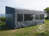 Prekybinė palapinė FleXtents PRO Trapezo 3x6m Pilka, su 4 šoninėmis sienomis