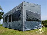 Snabbtält FleXtents PRO Trapezo 3x6m Grå, inkl. 4 sidor