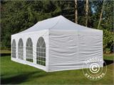 Tente Pliante FleXtents PRO Vintage Style 4x8m Blanc, avec 6 cotés