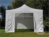 Faltzelt FleXtents PRO Vintage Style 4x8m Weiß, mit 6 Seitenwänden