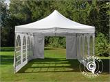 Faltzelt FleXtents PRO Vintage Style 4x8m Weiß, mit 6 Seitenwänden