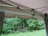 Vouwtent/Easy up tent FleXtents PRO "Peaked" 3x3m Latte, inkl. 4 decoratieve gordijnen