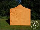 Tente pliante FleXtents PRO 3x3m Orange, avec 4 cotés