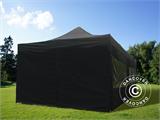 Faltzelt FleXtents PRO 4x8m Schwarz, mit 6 Seitenwänden