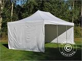 Faltzelt FleXtents PRO 4x6m Weiß, mit 8 Seitenwänden