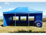 Tente Pliante FleXtents PRO 4x6m Bleu, avec 8 cotés