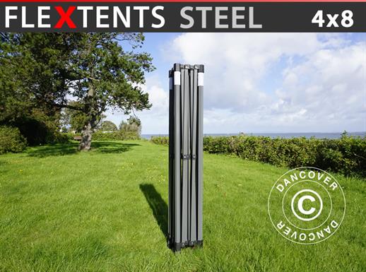 Estructura de acero para carpa automática FleXtents Steel 4x8m, 6 patas, 40mm