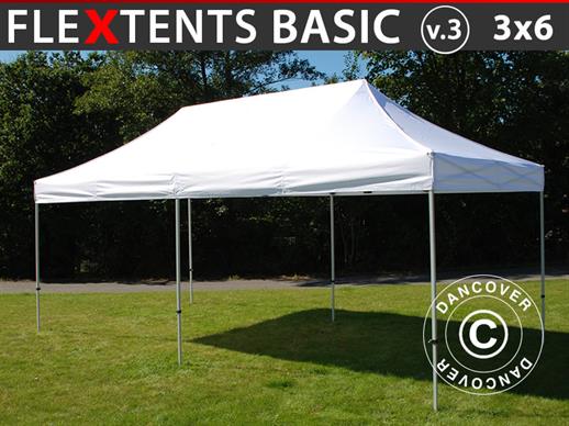 Carpa plegable FleXtents Basic v.3, 3x6m Blanco