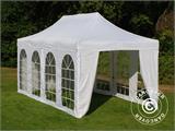 Faltzelt FleXtents Basic v.3, 3x6m Weiß, mit 4 Seitenwänden